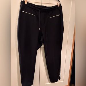 Lane Bryant black pants drawstring waist, zip pockets and on bottom of leg.18/20